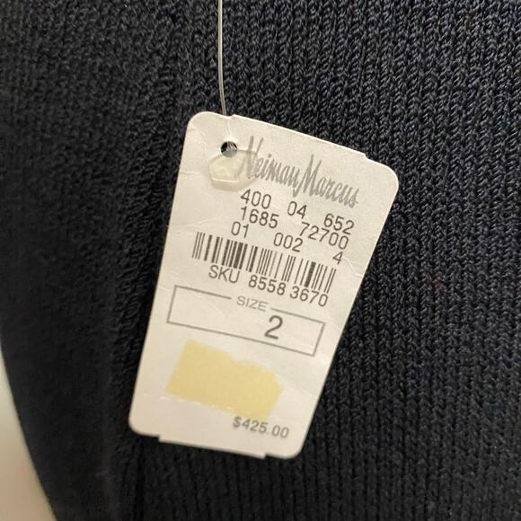 New with Tags ST JOHN Collection Black Knit Skirt Size 2 Ruffled Hem Knee Length - Picture 5 of 9